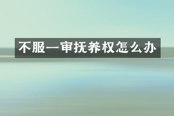 不服一审抚养权怎么办