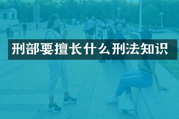 刑部要擅长什么刑法知识