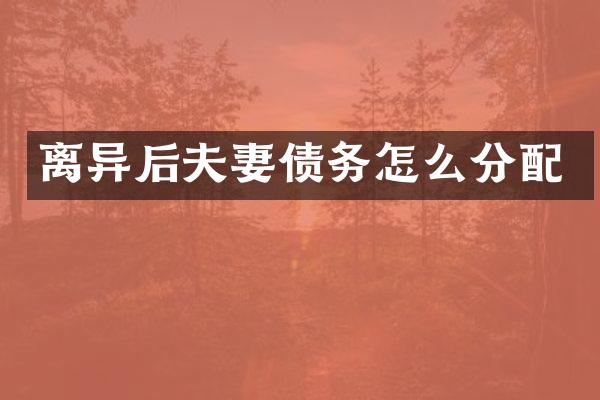 离异后夫妻债务怎么分配