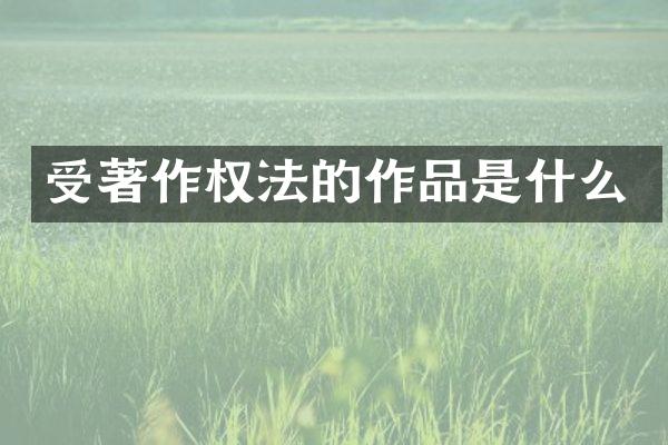 受著作权法的作品是什么