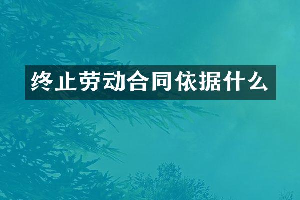 终止劳动合同依据什么