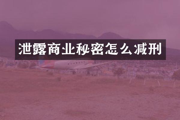 泄露商业秘密怎么减刑