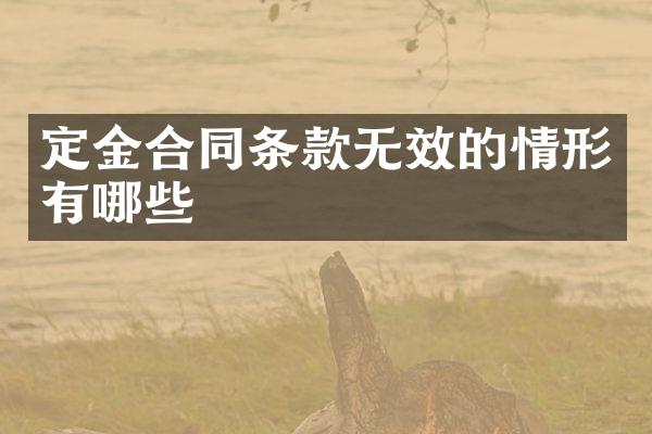 定金合同条款无效的情形有哪些
