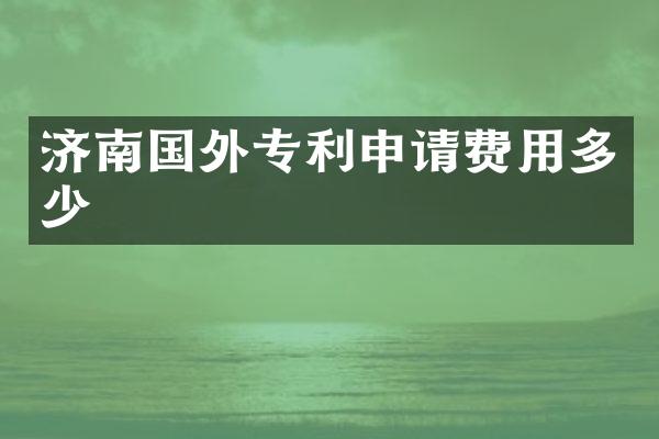 济南国外专利申请费用多少