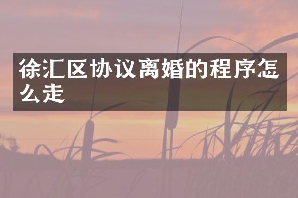 徐汇区协议离婚的程序怎么走