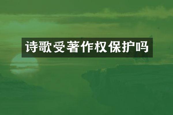 诗歌受著作权保护吗