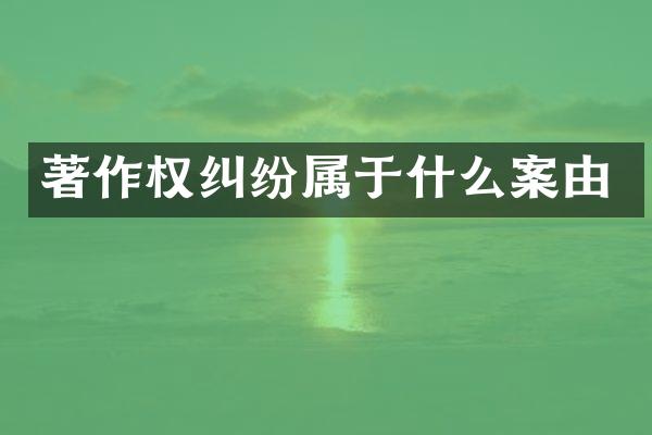著作权纠纷属于什么案由