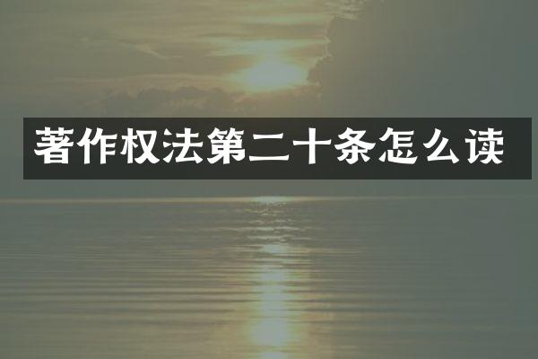 著作权法第二十条怎么读
