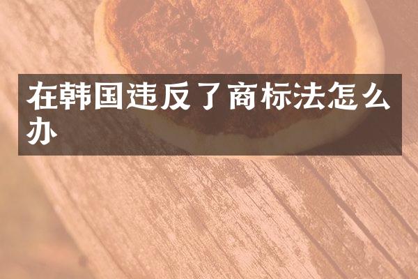 在韩国违反了商标法怎么办