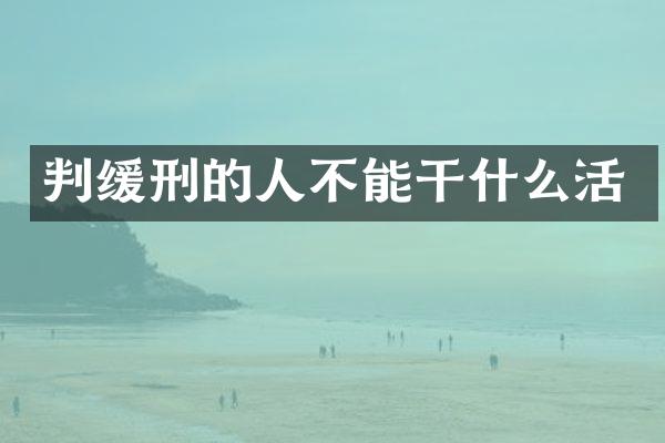 判缓刑的人不能干什么活