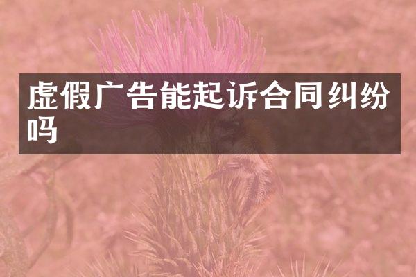 虚假广告能起诉合同纠纷吗