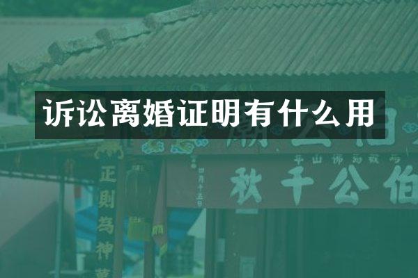 诉讼明有什么用