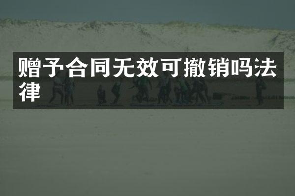 赠予合同无效可撤销吗法律