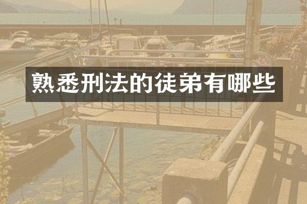 熟悉刑法的徒弟有哪些