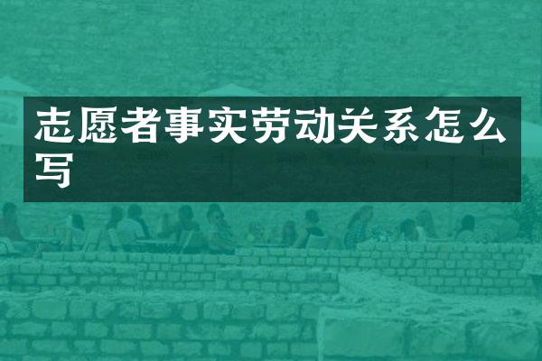 志愿者事实劳动关系怎么写