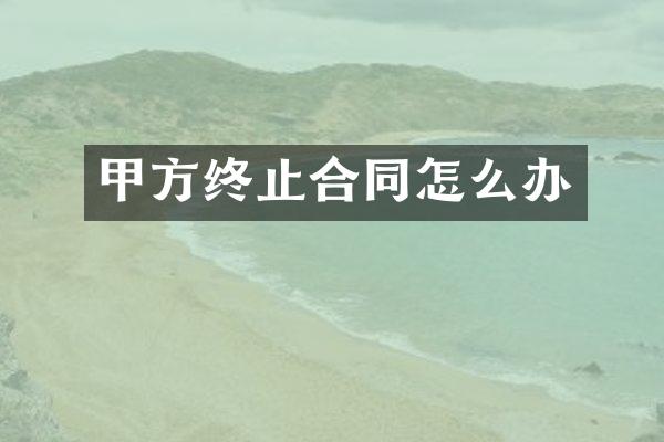 甲方终止合同怎么办