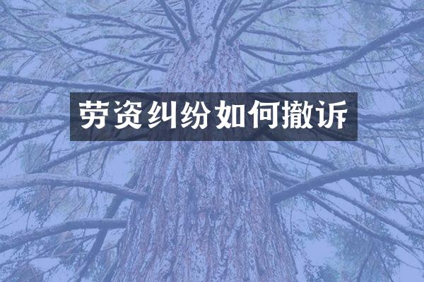 劳资纠纷如何撤诉