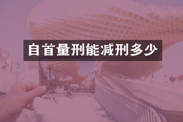 自首量刑能减刑多少