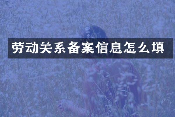 劳动关系备案信息怎么填