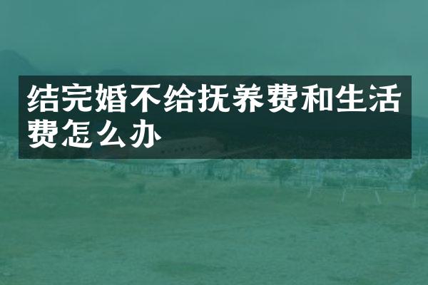 结完婚不给抚养费和生活费怎么办