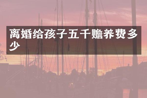 离婚给孩子五千赡养费多少