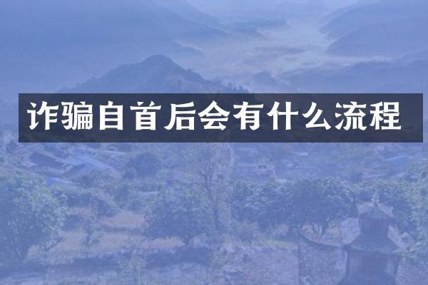 诈骗自首后会有什么流程