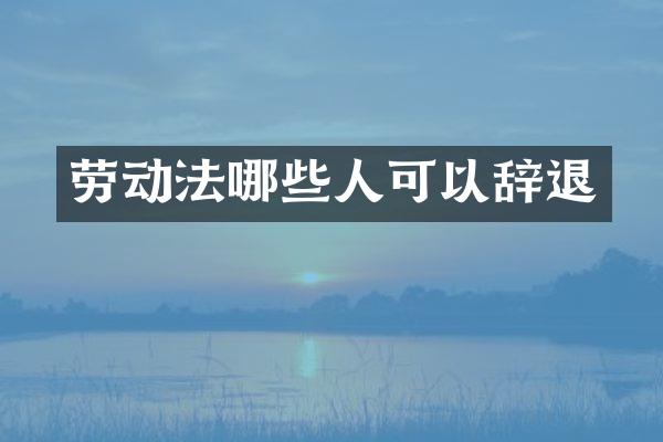 劳动法哪些人可以辞退