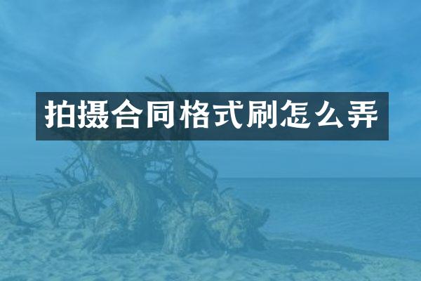 拍摄合同格式刷怎么弄