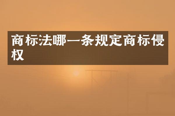 商标法哪一条规定商标侵权