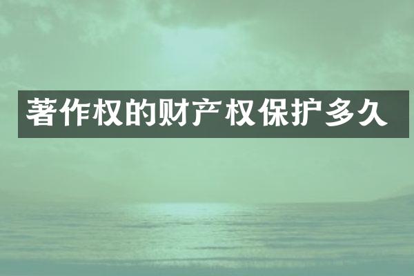 著作权的财产权保护多久