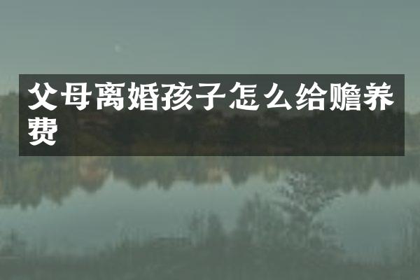父母离婚孩子怎么给赡养费