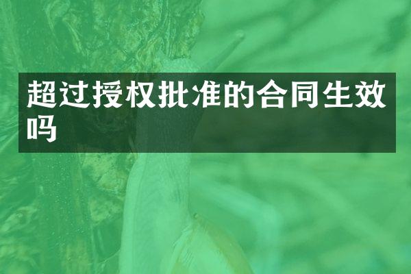 超过授权批准的合同生效吗