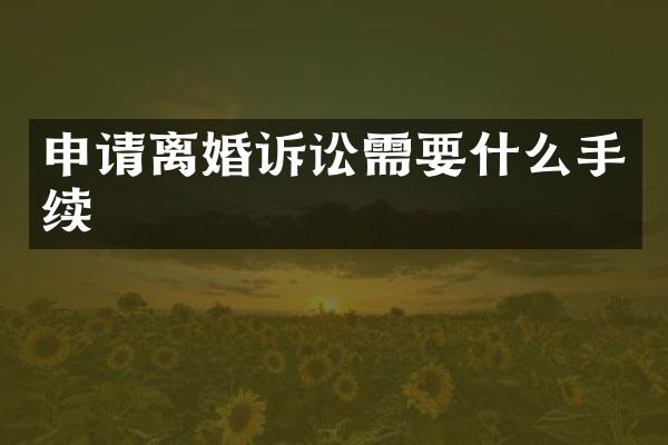 申请离婚诉讼需要什么手续