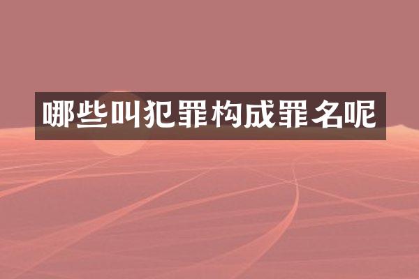 哪些叫犯罪构成罪名呢