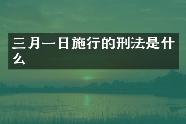 三月一日施行的刑法是什么