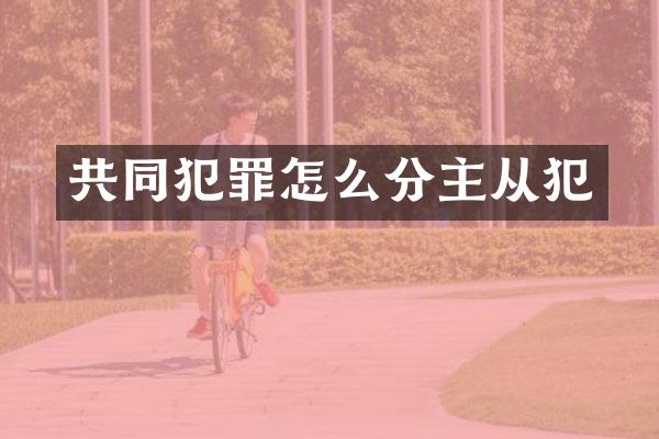 共同犯罪怎么分主从犯