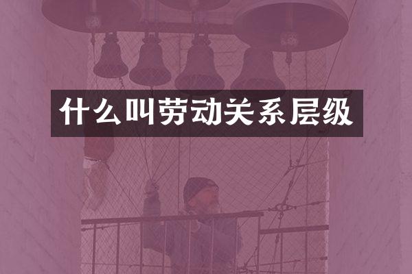 什么叫劳动关系层级