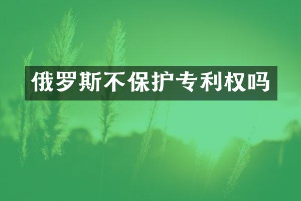 俄罗斯不保护专利权吗