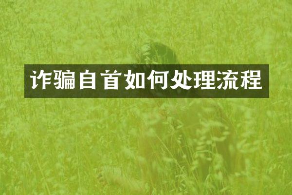 诈骗自首如何处理流程