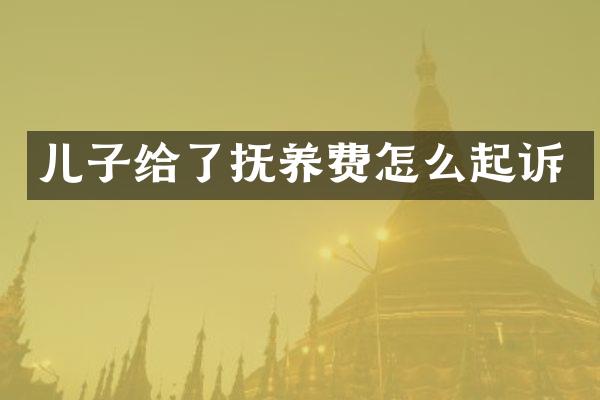 儿子给了抚养费怎么起诉