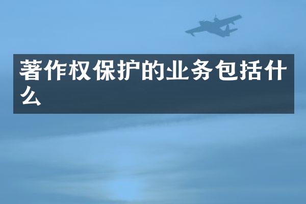 著作权保护的业务包括什么