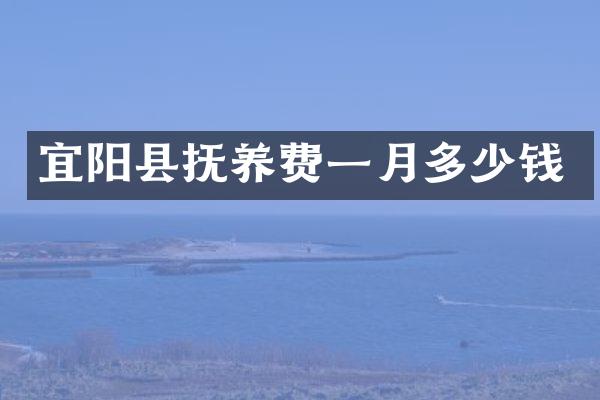 宜阳县抚养费一月多少钱