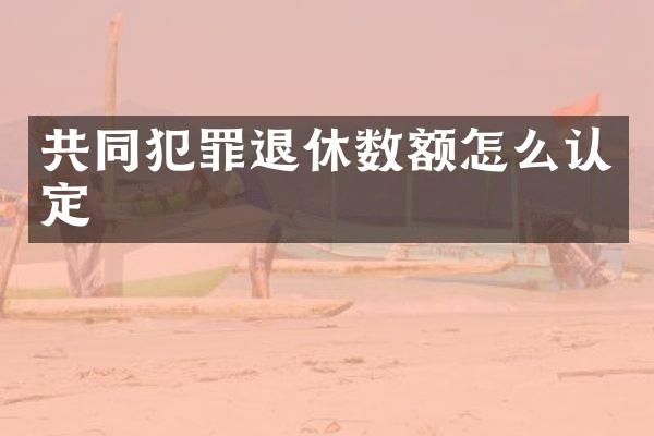 共同犯罪退休数额怎么认定