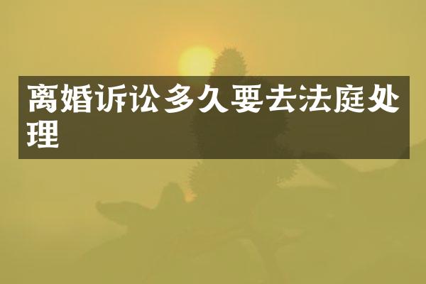 离婚诉讼多久要去法庭处理