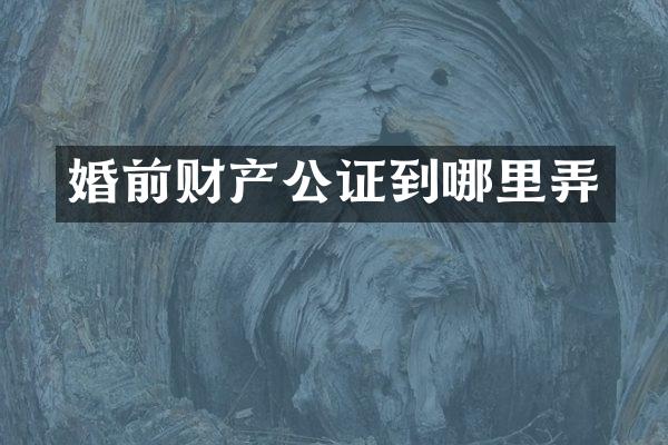 婚前财产公证到哪里弄