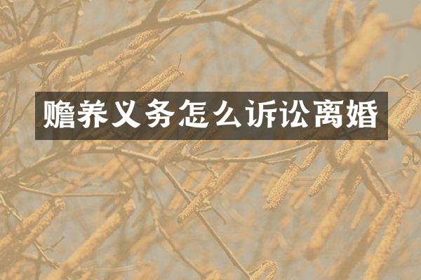 赡养义务怎么诉讼离婚