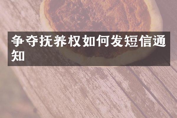 争夺抚养权如何发短信通知