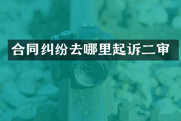 合同纠纷去哪里起诉二审