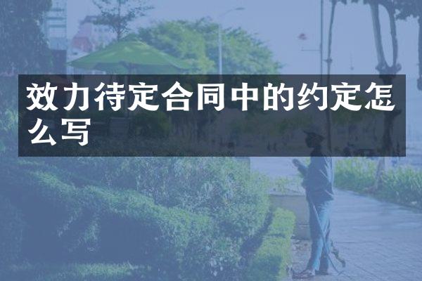 效力待定合同中的约定怎么写