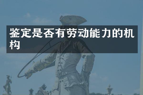 鉴定是否有劳动能力的机构
